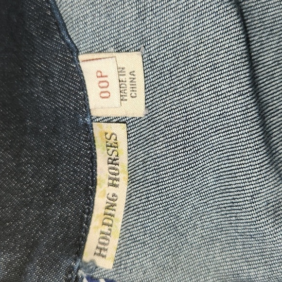Anthropologie Holding Horses Blue Denim Tie Front Zip Back Sleeveless Dress XXS - Picture 12 of 15